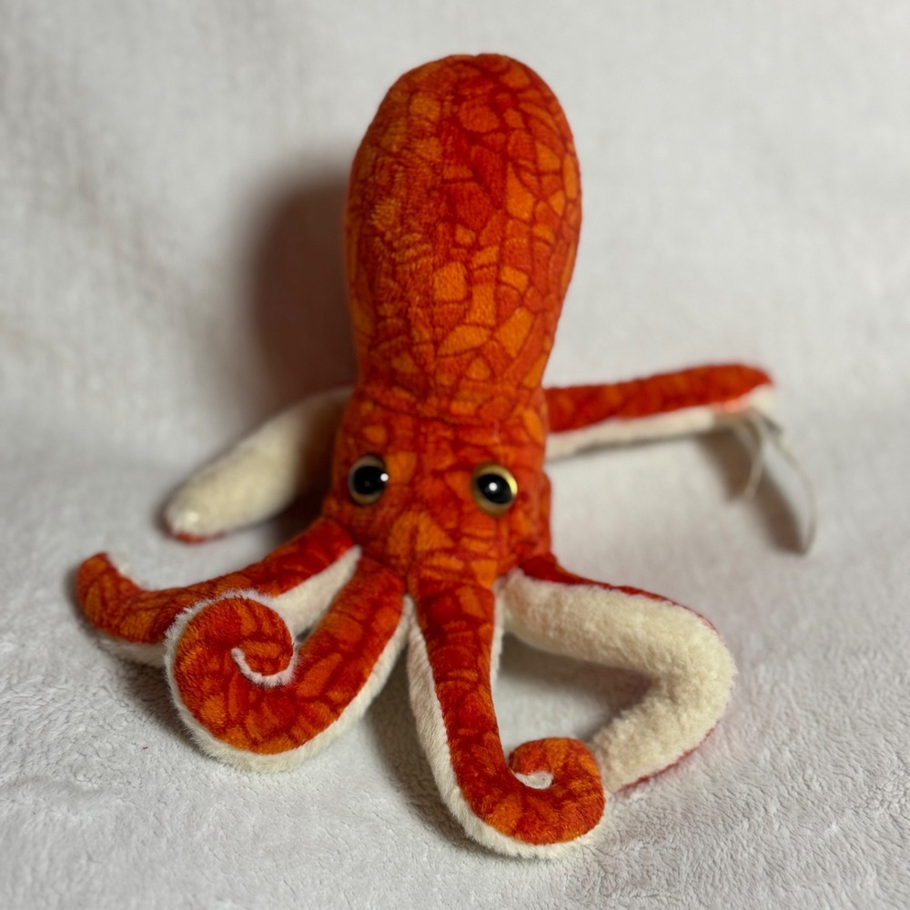 The Petting Zoo Orange Octopus Cute 7" Slap Bracelet Plush - 1994